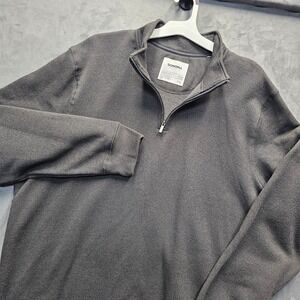 Sonoma Goods For Life Mens XXL Charcoal Gray Quarter Zip Textured Pullover